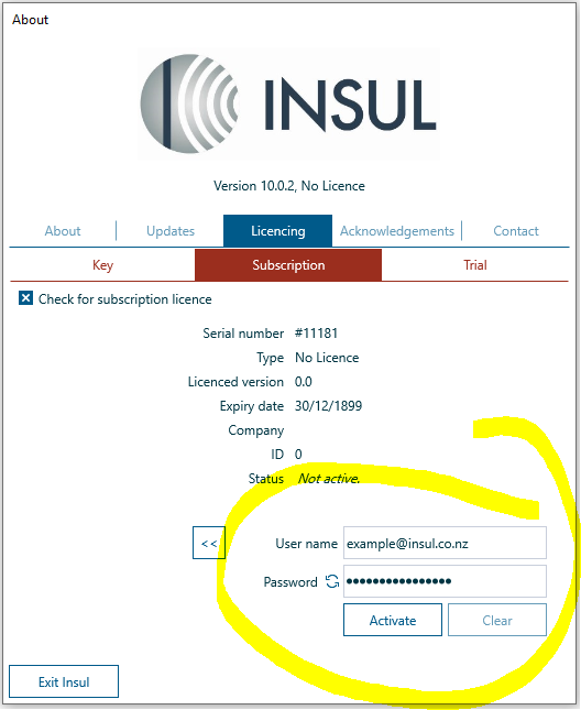 Adding subscription credentials LicencingSubscriptionCredentials.png